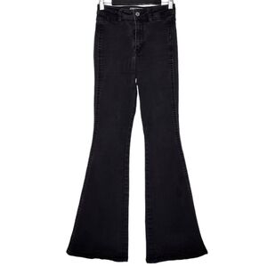 Free People Black High-Waist Flare Jeans
